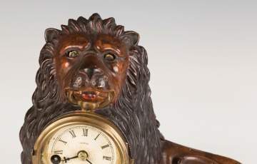 Rare Bradley and Hubbard Cast Iron Lion Blinking  Eye Clock