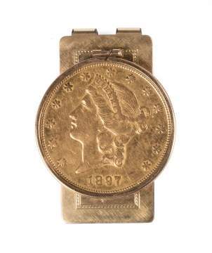 1897 Twenty Dollar Liberty Head Gold Coin Money  Clip