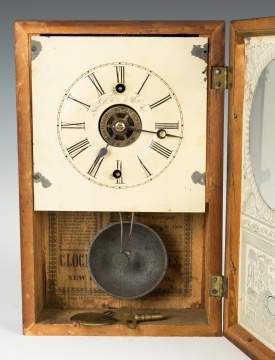 New England Clock Co. Cigar Box Shelf Clock