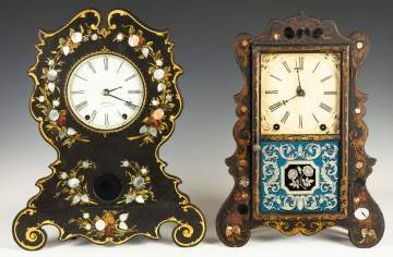 Beals & Co. and Brewster & Ingraham Paper Mache Shelf Clocks
