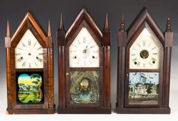 Three Various Steeple Shelf Clocks