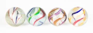 Four Vintage Open Core Swirl Marbles