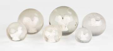 Six Vintage Sulfide Marbles