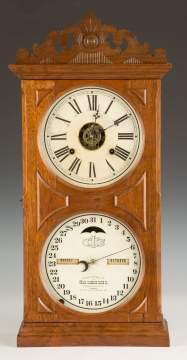 Ithaca Double Dial Calendar Shelf Clock