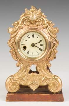 Stamped Brass Shelf Clock