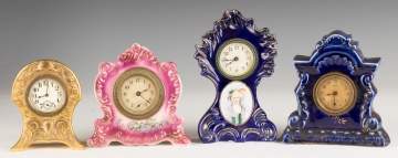 Four Miniature Shelf Clocks