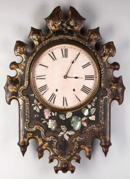 Gothic Style Cast Iron Front Wall Clock