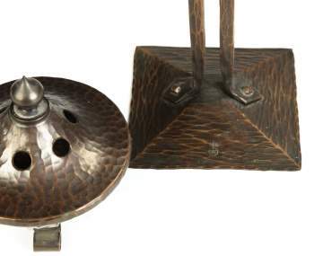 Roycroft Hand Hammered Copper Candlesticks and  Incense Burner