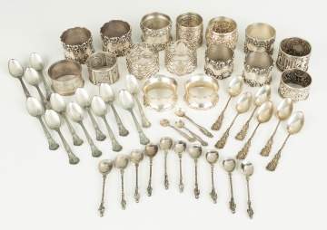 Sterling Silver Napkin Rings and Demitasse Spoons