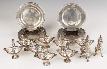 Sterling Silver Bread Plates, Nut Dishes and Salt  Shakers