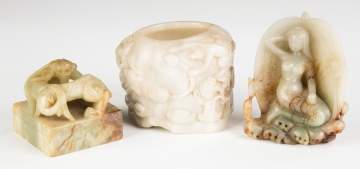 Three Pieces of Chinese Carved Jade