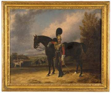George Morley (English, 1832-1863) Soldier  Standing with His Horse