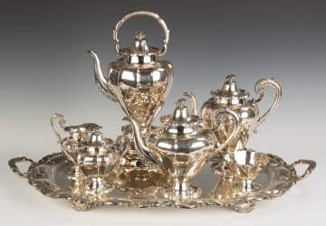 Mexican Sterling Silver 7 Piece Tea Set and Tray