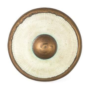 Lucie Rie (English, 1902-1995) Hand Thrown and Decorated Bowl with Manganese Edge and Foot