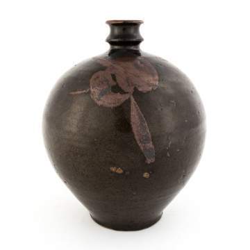 Chinese Honan Bottle Form With Floral Decoration