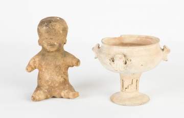 Mexican Baby Figure and Peruvian Vessel