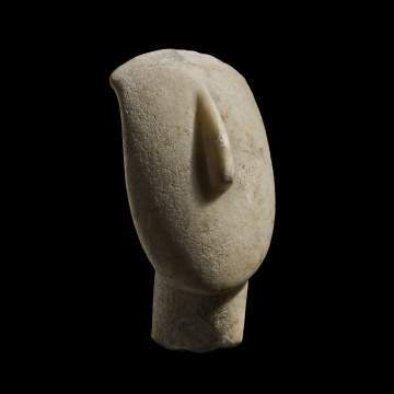A Large Cycladic Marble Head
