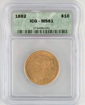 1882 Liberty Head $10 Gold Coin
