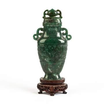 Chinese Jade Covered Urn