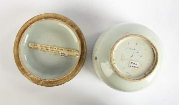 Chinese Ribbed Porcelain Covered Bowl