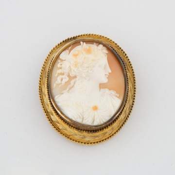 Victorian Gold Mounted Cameo Brooch