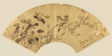 Zhang Xiong (Chinese, 1803-1886) Handpainted Fan