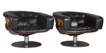 Rare Pair of Swivel Chairs Designed by Martin Grierson for Arflex, Italy