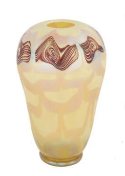 Tiffany Red Decorated Vase