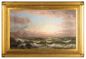 William Trost Richards (American, 1833-1905) Seascape at Sunset