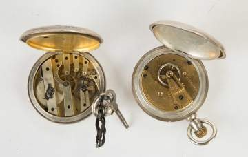 Two Key Wind Silver Pocket Watches