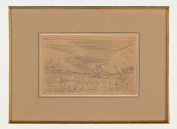 Charles Ephraim Burchfield (American, 1893-1967) "Wagon Wheels, 1916"