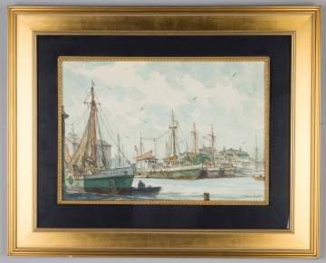 Gordon Hope Grant (American, 1875-1962) Harbor Scene