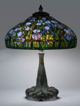 Leaded Glass Iris Table Lamp