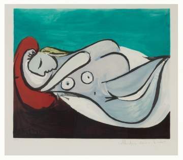 After Pablo Picasso (Spanish, 1881-1973) "Dormeuse a L'Oreiller Rouge"