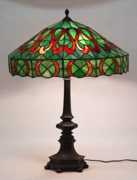 Arts and Crafts Leaded Glass Table Lamp