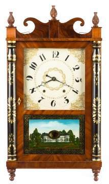 Chauncey Ives, Bristol, CT, Jester Top Shelf Clock