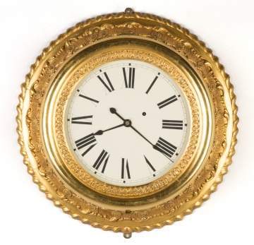 Brewster and Ingram Gilt Gallery Clock