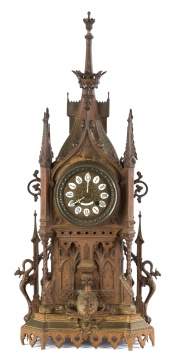 French Bronze Gothic Shelf Clock