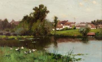 Bruce Crane (American, 1857-1937) Geese Near a Stream