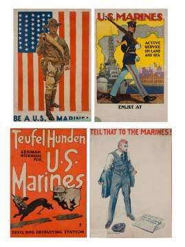 Four Vintage Marine Posters