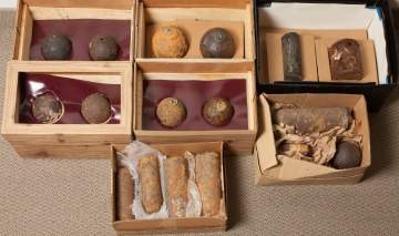 Group of Civil War Projectiles