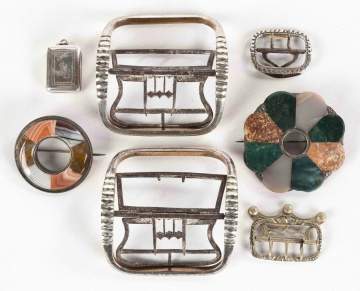 Various Buckles and Hard Stone Pins