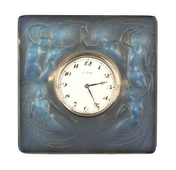 R. Lalique 'Naiades' Table Clock