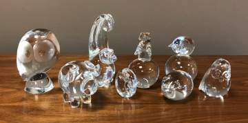 8 Steuben Crystal Animals