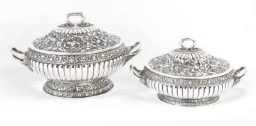 Tiffany & Co. Makers Sterling Silver Two Matching  Repousse Covered Serving Piece
