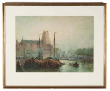 Fernando A. Carter (American 1855-1931) Untitled Harbor Scene
