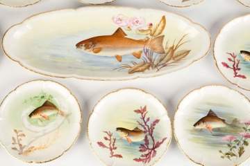 Limoges Hand Painted Fish Set