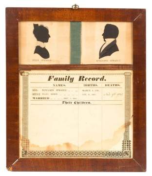 1823 Family Record of Julia & Benjamin Sprague