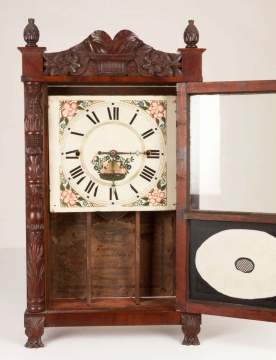 Erastus Hodges, Torrington, CT, Carved Column Shelf Clock