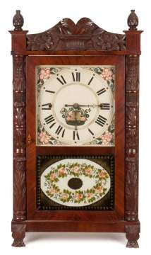 Erastus Hodges, Torrington, CT, Carved Column Shelf Clock